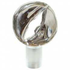 Clear Murano glass abstract sculpture